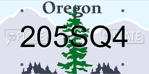 205SQ4 Oregon License Plate