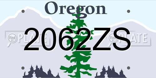 2062ZS Oregon License Plate