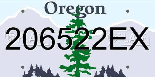 206522EX Oregon License Plate