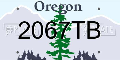 2067TB Oregon License Plate
