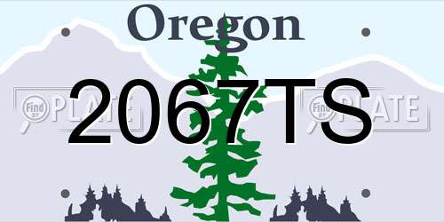 2067TS Oregon License Plate