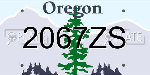 2067ZS Oregon License Plate