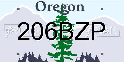 206BZP Oregon License Plate