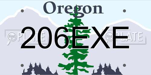206EXE Oregon License Plate