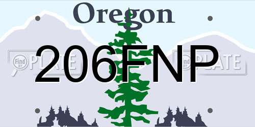 206FNP Oregon License Plate