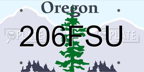 206FSU Oregon License Plate