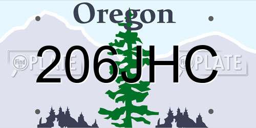 206JHC Oregon License Plate