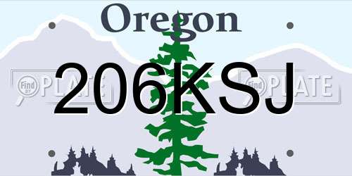206KSJ Oregon License Plate