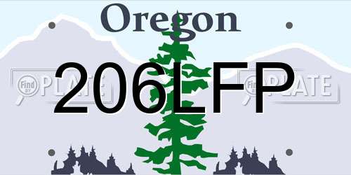206LFP Oregon License Plate