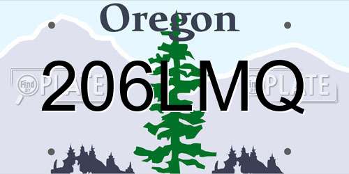206LMQ Oregon License Plate