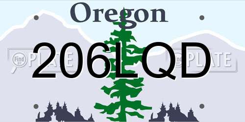 206LQD Oregon License Plate