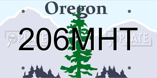 206MHT Oregon License Plate