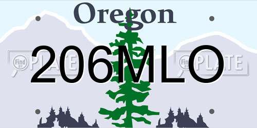 206MLO Oregon License Plate