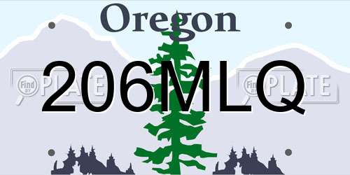 206MLQ Oregon License Plate