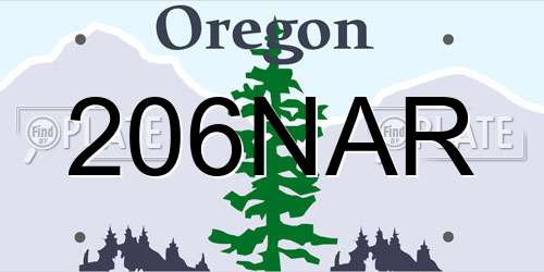 206NAR Oregon License Plate
