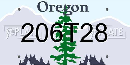 206T28 Oregon License Plate