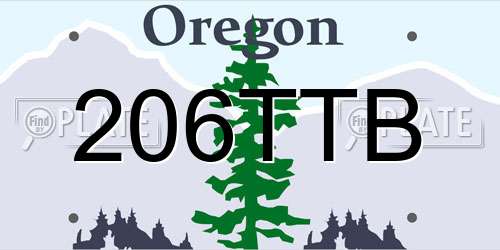 206TTB Oregon License Plate