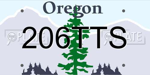 206TTS Oregon License Plate