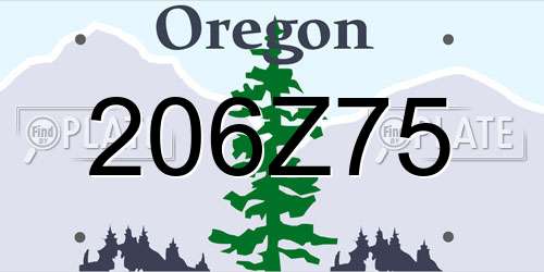 206Z75 Oregon License Plate