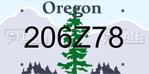 206Z78 Oregon License Plate