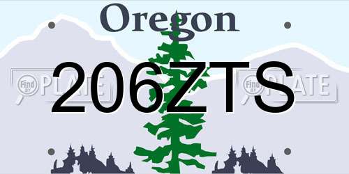 206ZTS Oregon License Plate