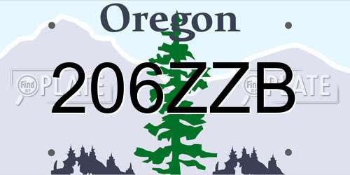 206ZZB Oregon License Plate
