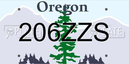 206ZZS Oregon License Plate