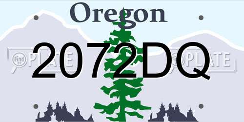 2072DQ Oregon License Plate
