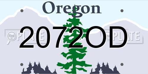 2072OD Oregon License Plate