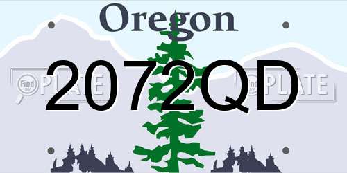2072QD Oregon License Plate