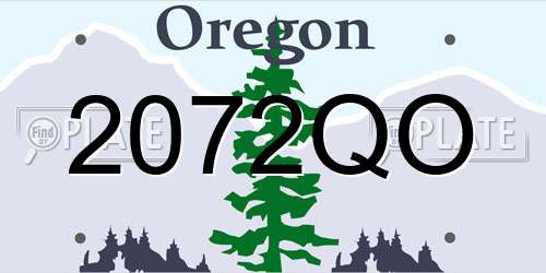 2072QO Oregon License Plate
