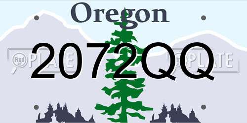 2072QQ Oregon License Plate