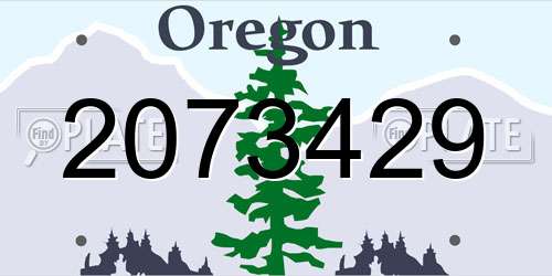 2073429 Oregon License Plate