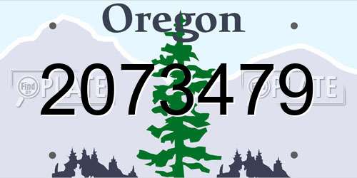 2073479 Oregon License Plate