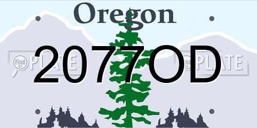 2077OD Oregon License Plate