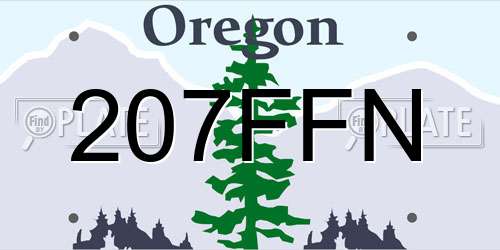 207FFN Oregon License Plate