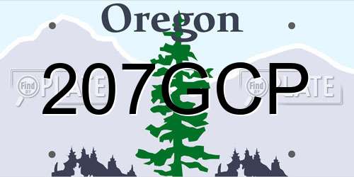 207GCP Oregon License Plate