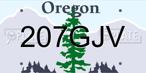 207GJV Oregon License Plate