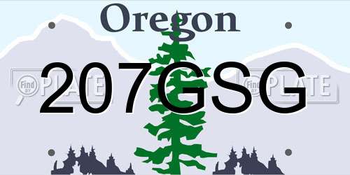 207GSG Oregon License Plate