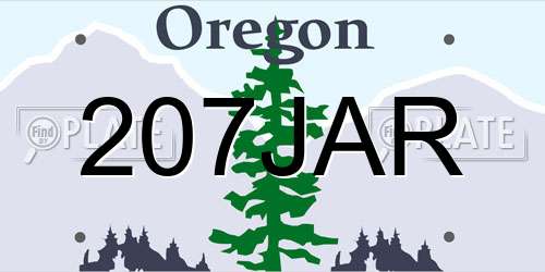 207JAR Oregon License Plate