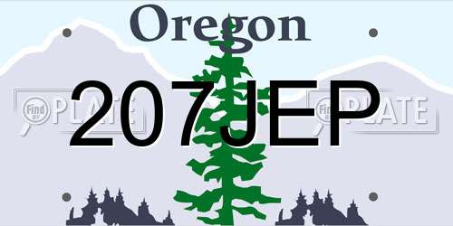 207JEP Oregon License Plate
