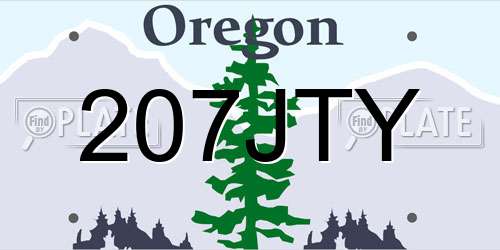 207JTY Oregon License Plate