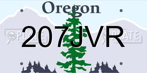 207JVR Oregon License Plate