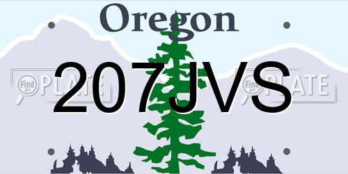 207JVS Oregon License Plate