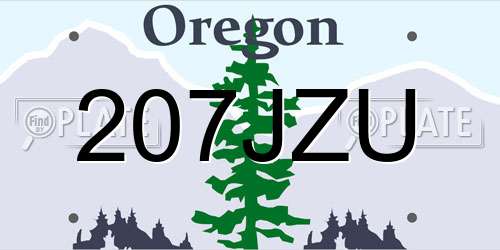 207JZU Oregon License Plate