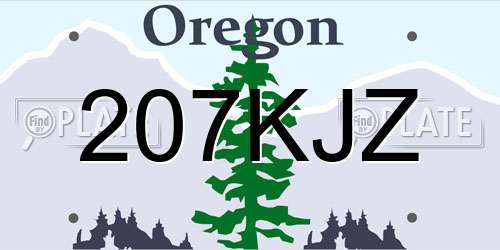 207KJZ Oregon License Plate