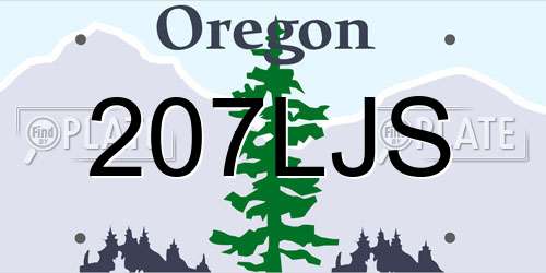 207LJS Oregon License Plate