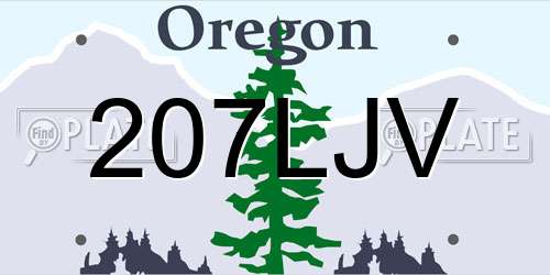 207LJV Oregon License Plate