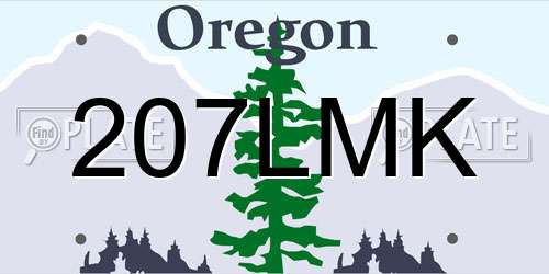 207LMK Oregon License Plate