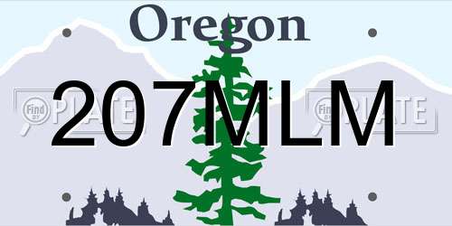 207MLM Oregon License Plate